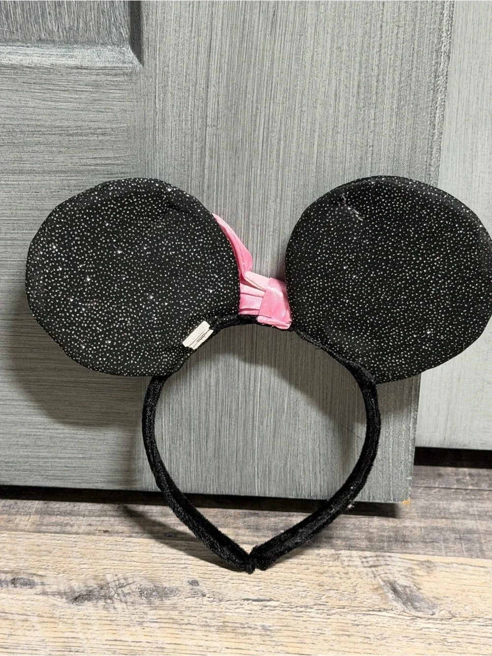 Pink Glitter Polka Dot Minnie Mouse Ears Headband Halloween Disney Pretend Play